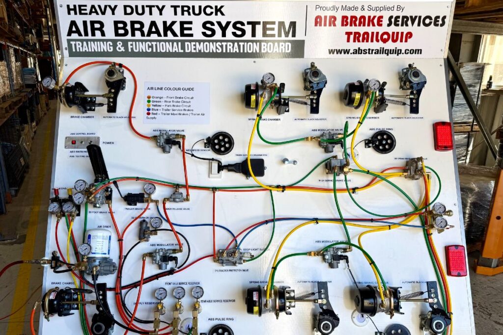 Training Board Rac Hands-on learning at TAFE for new brake technicians