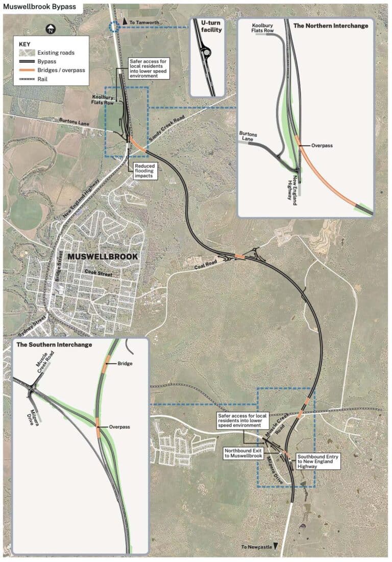 Millenium Bypass Layout Early works underway on $381 million Muswellbrook Bypass