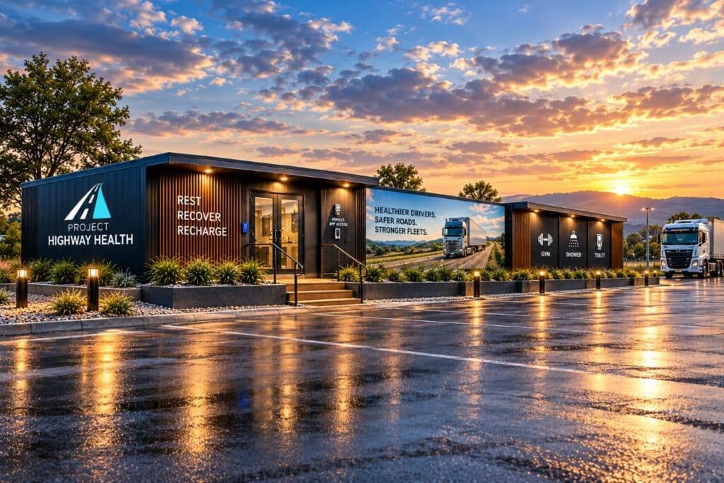 Truckie’s plan to turn shipping containers into rest area gyms